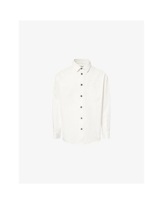Loewe White Anagram-Embroidered Cotton Overshirt for men