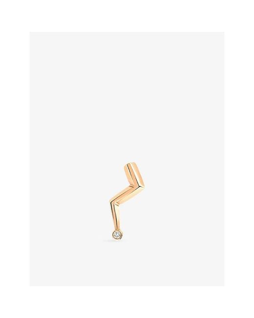 La Maison Du Couturier White Selda Lightning Large 14Ct Rose- And Diamond Single Stud Earring