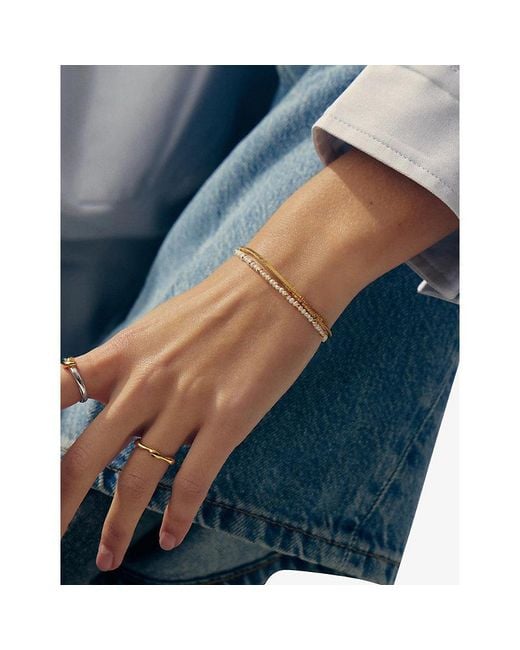 Missoma Metallic Micro Pearl 18Ct-Plated Brass Beaded Bracelet