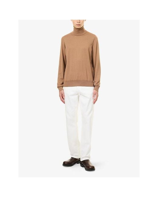 Dunhill Brown Superfine-Cashmere Roll-Neck for men