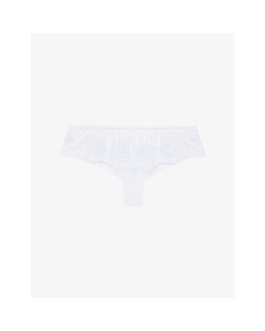 Simone Perele White Intrigue Lace Shorty Briefs