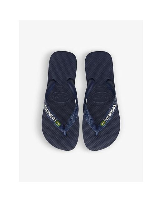 Havaianas Blue Brazil Logo-Print Rubber Flip-Flops