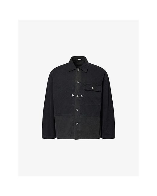 A.PRESSE Black Vintage Usma Hbt M-44 Cotton Jacket for men