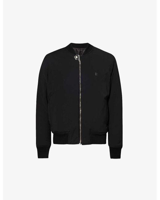 Givenchy Black Branded Reversible Wool Bomber Jacket for men