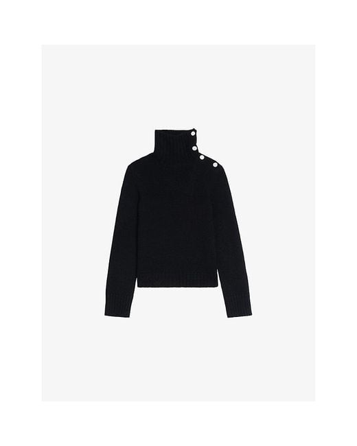 Zadig & Voltaire Black Nalma High-Neck Cashmere Jumper