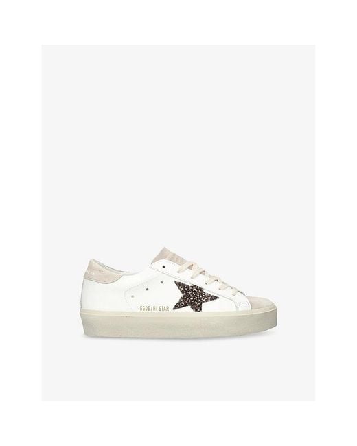 Golden Goose Deluxe Brand White Hi Star 10318 Leather Low-Top Trainers