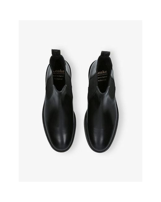 Loake Black Dorchester Leather Chelsea Boots for men