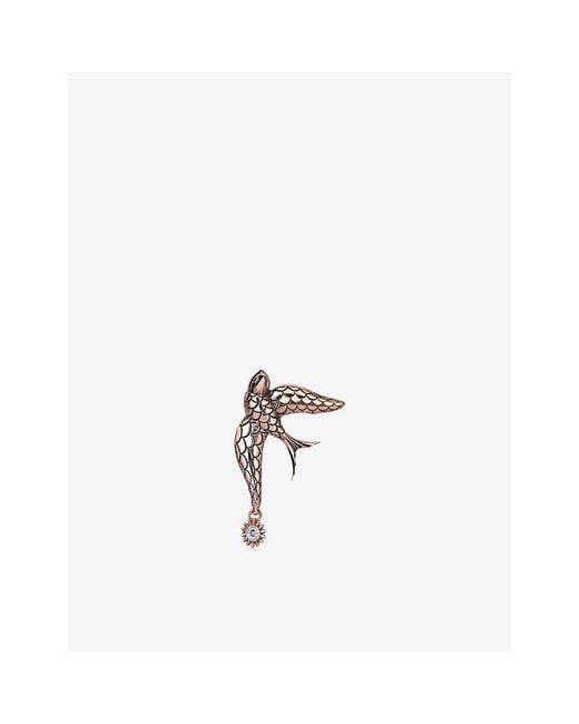 Kismet by Milka Metallic Sparrow 0.02Ct Diamond Drop Earring
