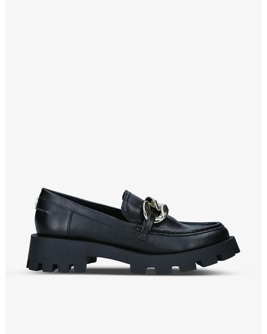 Steve Madden Mix Up Chunky Leather Loafers in Black | Lyst UK