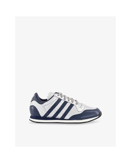 Adidas Blue Galaxy Og Faux-Leather Low-Top Trainers for men