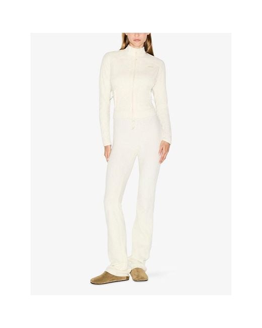 Skims White Fleece Lounge Fitted Jacket