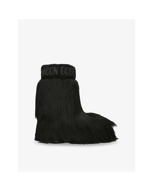 Moon Boot Black Icon Yeti Faux-Fur Snow Boots