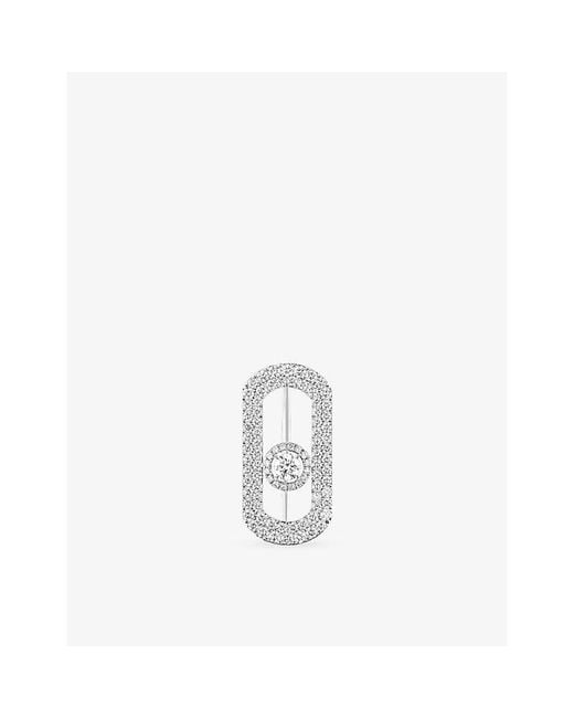 Messika White So Move Pave 18Ct- And 0.90Ct Diamond Brooch