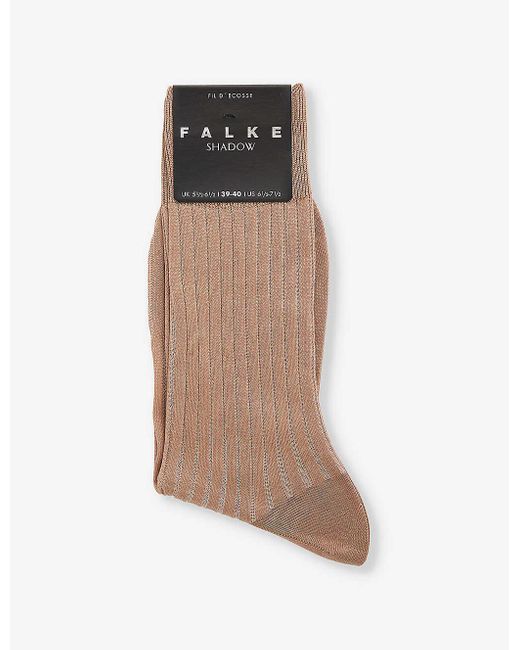 Falke Natural Shadow Mid-calf Cotton-blend Knitted Socks for men