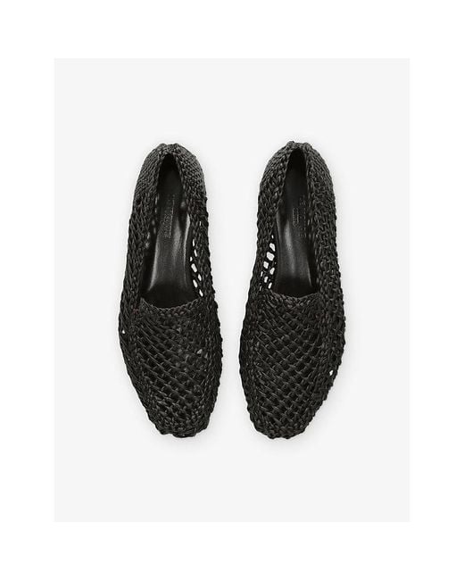 Le Monde Beryl Black Knotted Leather Loafers