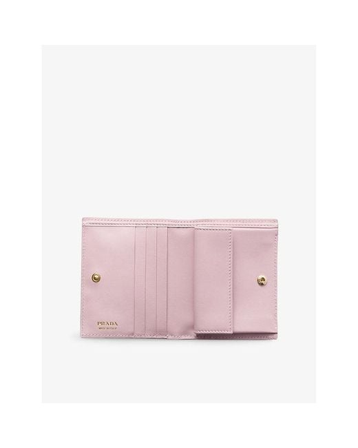 Prada Pink Floral-Print Leather Wallet