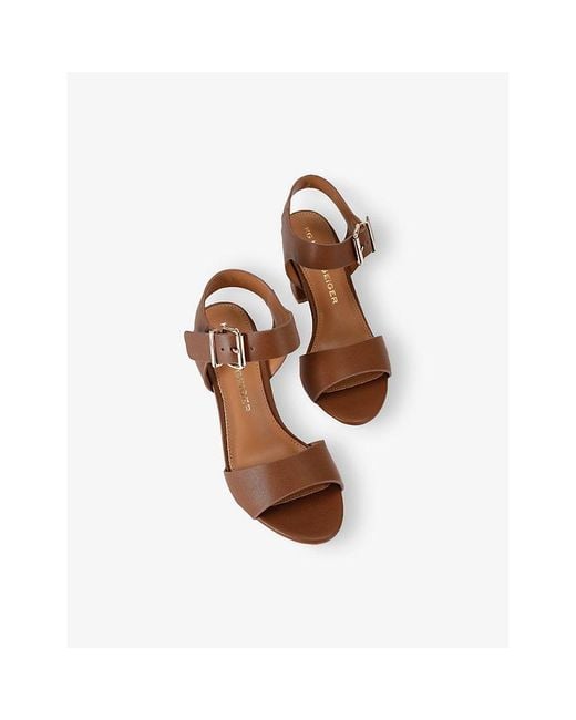 KG by Kurt Geiger Brown Sutton Faux-Leather Heeled Sandals