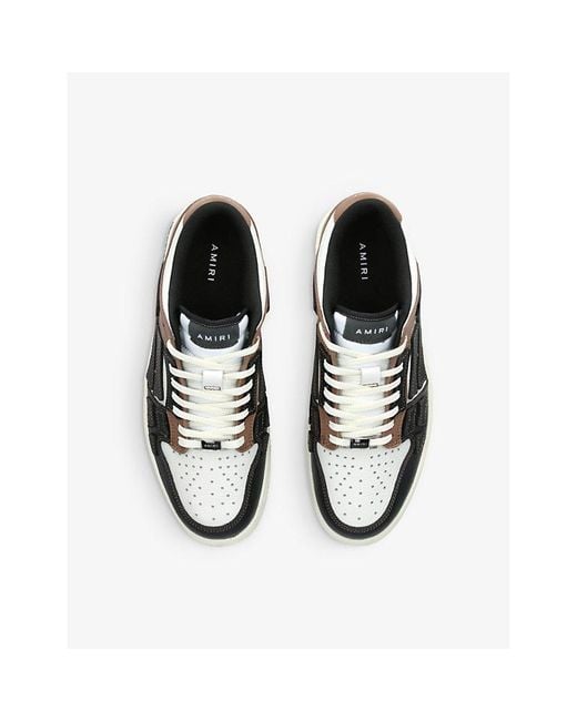 Amiri White Skel Panelled Leather Low-top Trainers for men