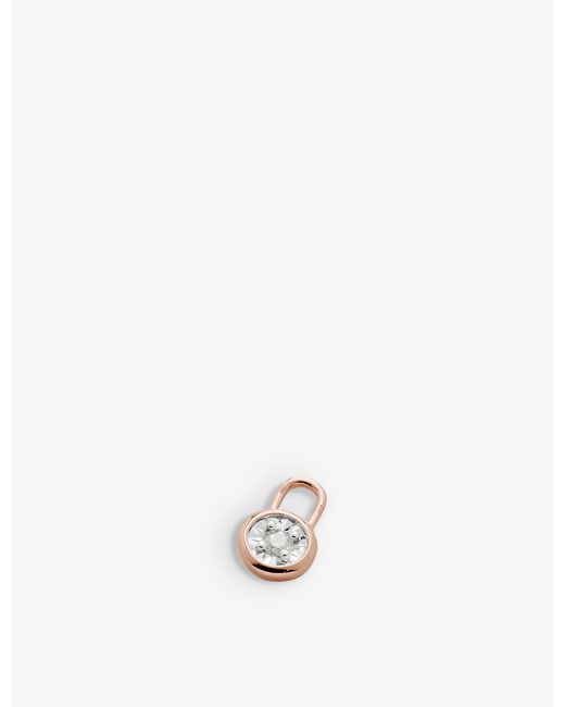 Monica Vinader Metallic Diamond Essential Recycled 18ct Rose-gold Vermeil Sterling Silver And Diamond Earring Charm
