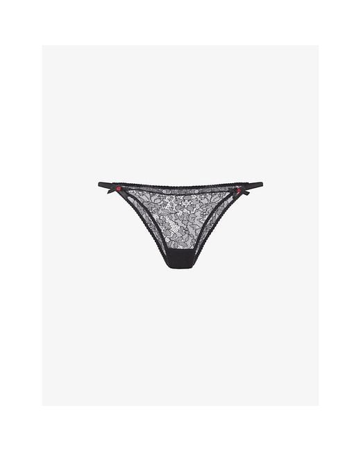 Agent Provocateur Gray Lorna Low-Rise Lace Briefs