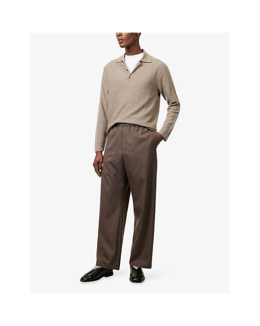 The Row Natural Bertram Long-Sleeve Knitted Cashmere Polo Top for men
