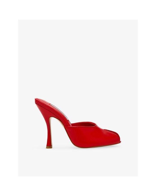Steve Madden Red Jaylee Leather Heeled Mules