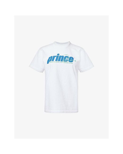 Sporty & Rich Blue X Prince Rebound Short-sleeve Cotton-jersey T-shirt