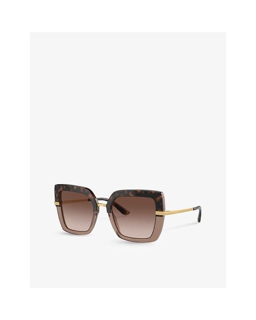 Dolce & Gabbana Brown Dg4373 Square-frame Acetate Sunglasses
