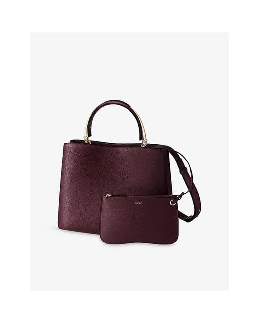 Cartier Purple Panthère Double De Medium Leather Top-Handle Bag