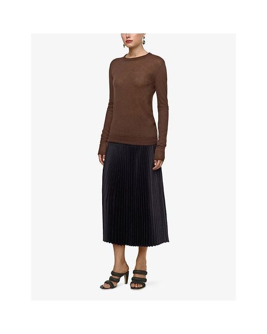 Joseph Brown Cashair Round-Neck Cashmere Jumper