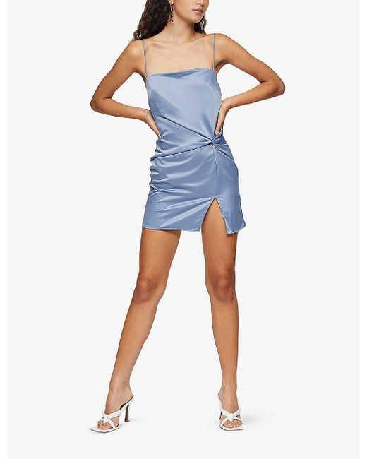 Topshop blue best sale slip dress