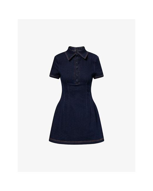Odd Muse Blue Collared Denim Mini Dress