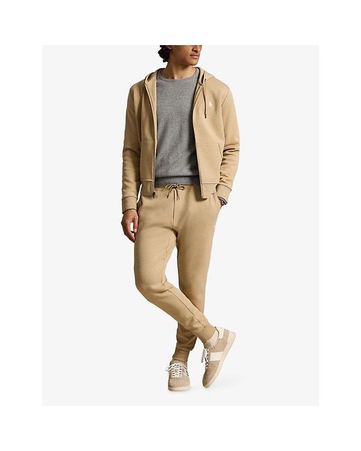 Polo Ralph Lauren Natural Logo-Embroidered Zip-Up Cotton-Blend Hoody for men