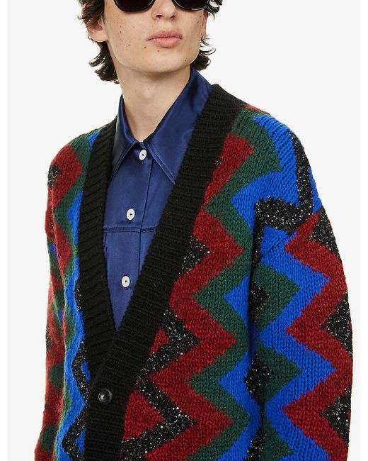 mens graphic cardigan