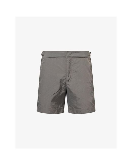 Orlebar Brown Gray Bulldog Mid-Length Swim Shorts for men