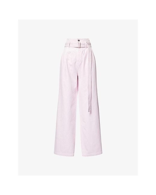 Agolde Pink X Maria Mcmanus Corset Wide-Leg Denim Jeans