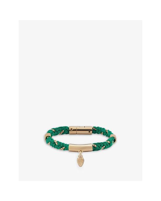 BVLGARI Green Serpenti Forever Cord And Gold-plated Brass Charm Bracelet