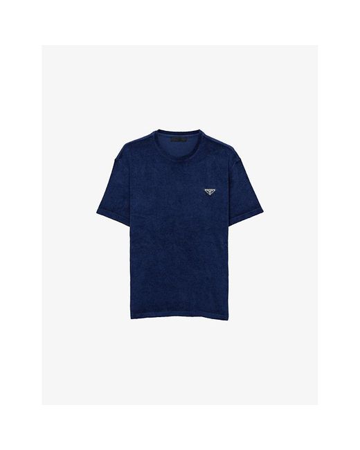 Tシャツ・カットソー PRADA BLUE COTTON JERSEY T-SHIRT PRADA（プラダ）の「Prada Stretch-Cotton Jersey T-Shirt（T