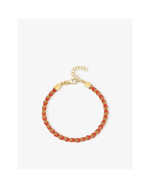 La Maison Du Couturier Red Assya Panama 18Ct-Plated Sterling- And Silk Kuna Friendship Bracelet