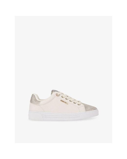 Carvela Kurt Geiger White Daze Embellished Faux-Leather Trainers