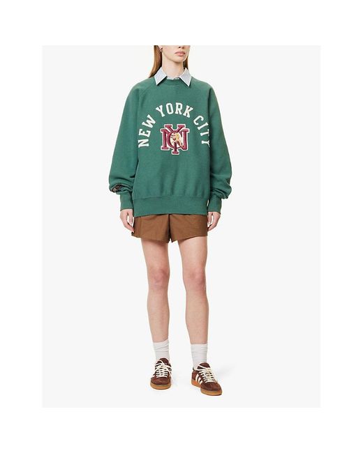 Champion Nyc Embroidered Relaxed Fit Cotton Blend Jersey Sweatshirt in Green Lyst UK