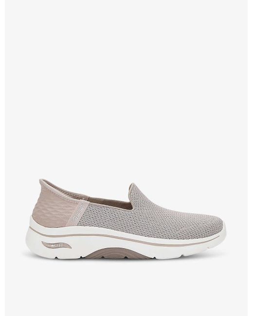 Skechers White Go Walk Arch Fit 2.0 Slip-on Woven Low-top Trainers