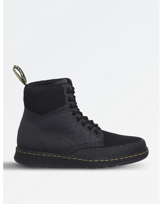 Dr. Martens Black Rigal Knitted Mesh Boots for men