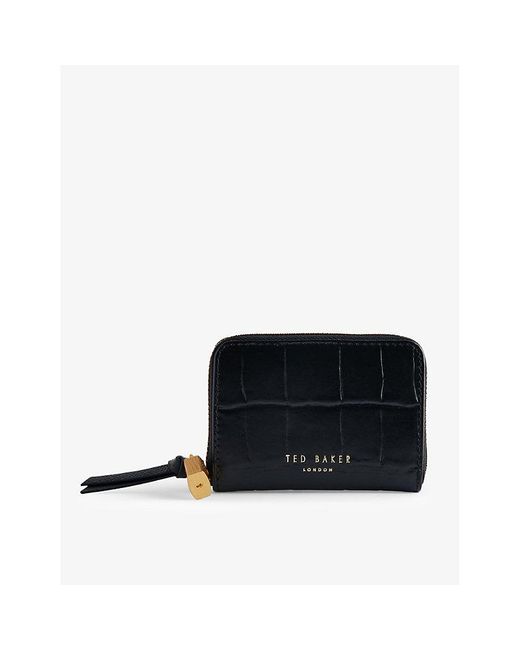 Ted Baker Black Jet- Wesmin Logo-Print Leather Wallet