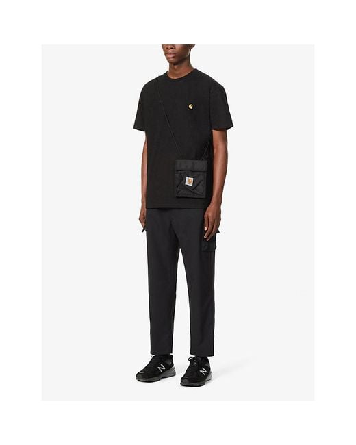 Carhartt Black Chase Brand-Embroidered Cotton-Jersey T-Shirt for men