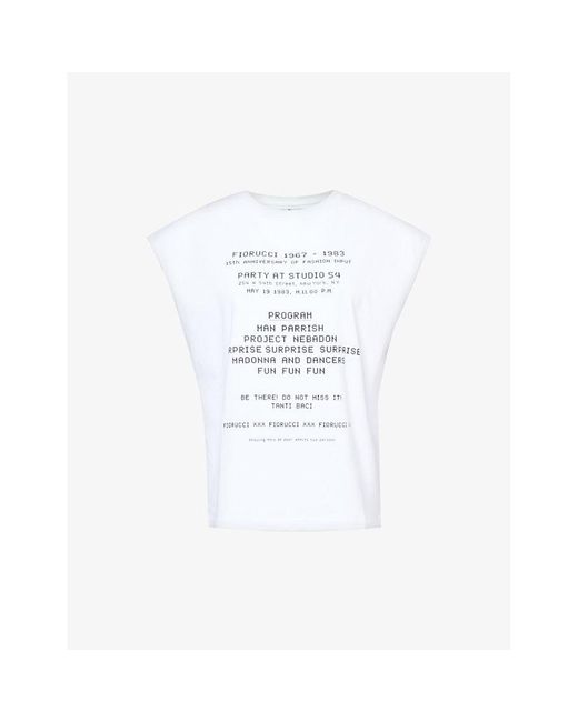 Fiorucci White Invitation Text-print Cotton-jersey T-shirt
