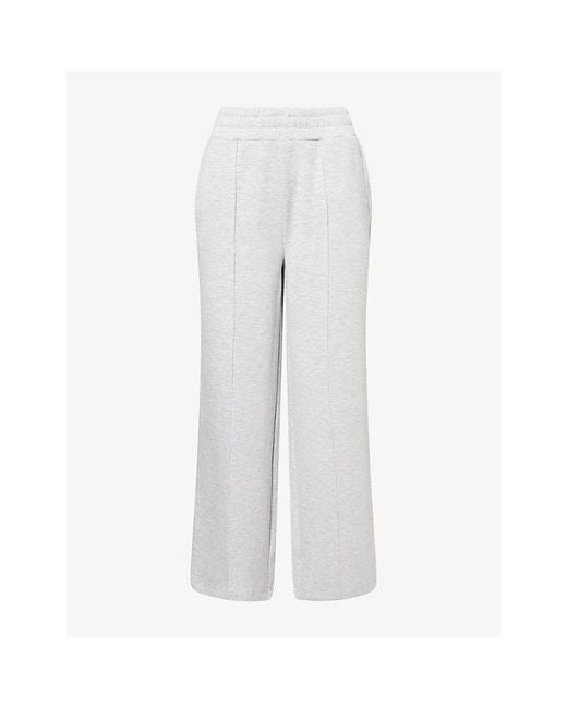 Varley White The Wide-Leg 30In Stretch-Woven Jogging Bottoms