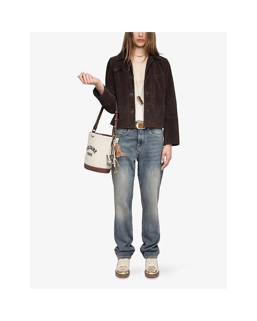 Zadig & Voltaire Black Lessa Suede Jacket