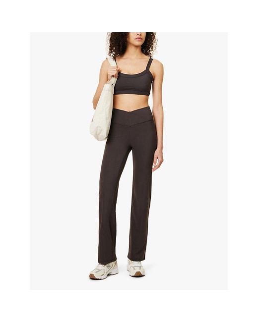 ADANOLA Multicolor Ultimate Wrap-Over High-Rise Stretch-Polyamide Trousers
