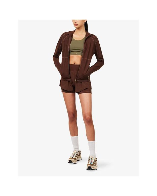 Now You Live Red Clayton High-Neck Stretch-Jersey Jacket